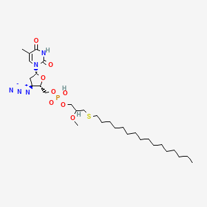 [(2S,3S,5R)-3-azido-5-(5-methyl-2,4-dioxo-pyrimidin-1-yl)tetrahydrofuran-2-yl]methyl (3-hexadecylsulfanyl-2-methoxy-propyl) hydrogen phosphate