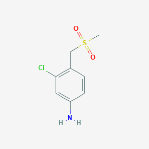 molecular formula C8H10ClNO2S B1428021 3-Chloro-4-(methanesulfonylmethyl)aniline CAS No. 1044145-58-5