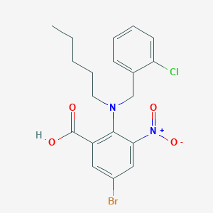 5-Bromo-2-{[(2-chlorophenyl)methyl](pentyl)amino}-3-nitrobenzoic acid