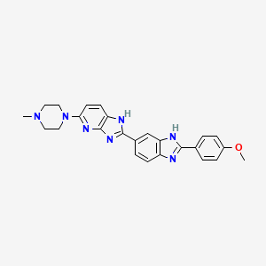 molecular formula C25H25N7O B14280274 2-(2-(4-Methoxyphenyl)-1H-B enzimidazol-5-yl)-5-(4-methyl-1-piperazinyl)-1H-imidazo(4,5-b)pyridine CAS No. 126848-06-4