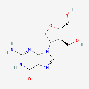 2-Amino-1,9-dihydro-9-(tetrahydro-4,5-bis(hydroxymethyl)-3-furanyl)-6H-purin-6-one