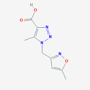 molecular formula C9H10N4O3 B1428031 5-甲基-1-[(5-甲基-1,2-恶唑-3-基)甲基]-1H-1,2,3-三唑-4-羧酸 CAS No. 1250695-77-2