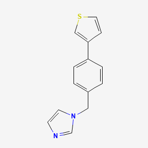 B14280332 1-{[4-(Thiophen-3-yl)phenyl]methyl}-1H-imidazole CAS No. 160461-96-1