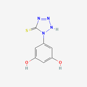 molecular formula C7H6N4O2S B14280354 1-(3,5-Dihydroxyphenyl)-1,2-dihydro-5H-tetrazole-5-thione CAS No. 127697-22-7