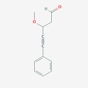 molecular formula C12H12O2 B14280379 4-Pentynal, 3-methoxy-5-phenyl- CAS No. 133649-74-8