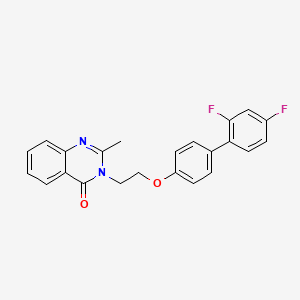 molecular formula C23H18F2N2O2 B14280563 4(3H)-Quinazolinone, 3-(2-(2',4'-difluoro(1,1'-biphenyl)-4-yloxy)ethyl)-2-methyl- CAS No. 138841-17-5