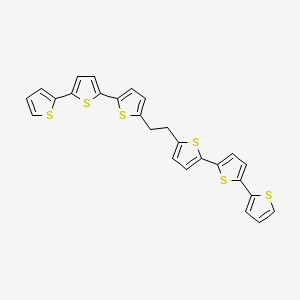 molecular formula C26H18S6 B14280634 2-Thiophen-2-yl-5-[5-[2-[5-(5-thiophen-2-ylthiophen-2-yl)thiophen-2-yl]ethyl]thiophen-2-yl]thiophene CAS No. 153561-85-4