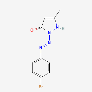 molecular formula C10H9BrN4O B14280663 2-[(E)-(4-Bromophenyl)diazenyl]-5-methyl-1,2-dihydro-3H-pyrazol-3-one CAS No. 137782-70-8