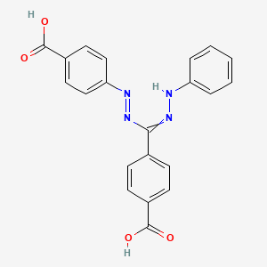 molecular formula C21H16N4O4 B14280733 4-{[(E)-(4-Carboxyphenyl)diazenyl](2-phenylhydrazinylidene)methyl}benzoic acid CAS No. 144344-60-5