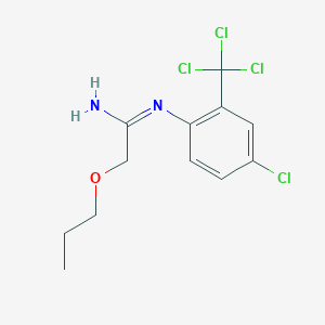 molecular formula C12H14Cl4N2O B14280755 (1E)-N'-[4-Chloro-2-(trichloromethyl)phenyl](propoxy)ethanimidamide CAS No. 138221-33-7