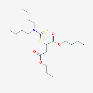 molecular formula C21H39NO4S2 B14280771 Dibutyl 2-[(dibutylcarbamothioyl)sulfanyl]butanedioate CAS No. 125947-19-5