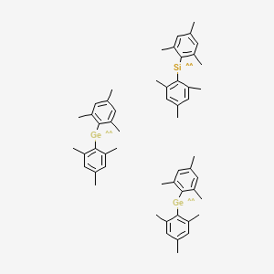 molecular formula C54H66Ge2Si B14280829 Siladigermacyclopropane, hexakis(2,4,6-trimethylphenyl)- CAS No. 136131-68-5