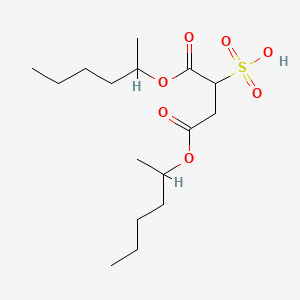 molecular formula C16H30O7S B14280910 1,4-Bis(hexan-2-yloxy)-1,4-dioxobutane-2-sulfonic acid CAS No. 162215-94-3