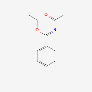 molecular formula C12H15NO2 B14280971 Ethyl N-acetyl-4-methylbenzene-1-carboximidate CAS No. 132033-35-3