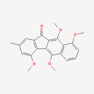 molecular formula C22H20O5 B14281030 11H-Benzo[b]fluoren-11-one, 4,5,9,10-tetramethoxy-2-methyl- CAS No. 133129-36-9