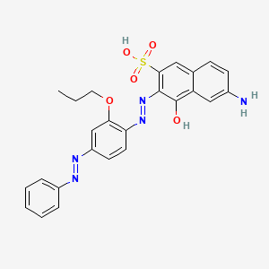 molecular formula C25H23N5O5S B14281092 2-naphthalenesulfonic Acid, 6-amino-4-hydroxy-3-((4-(phenylazo)-2-propoxyphenyl)azo)- CAS No. 126485-25-4