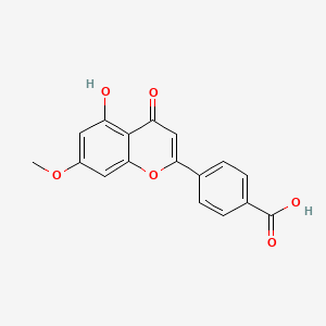 molecular formula C17H12O6 B14281093 4-(5-Hydroxy-7-methoxy-4-oxo-4H-1-benzopyran-2-yl)benzoic acid CAS No. 139097-16-8