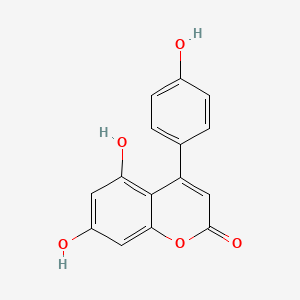 molecular formula C15H10O5 B14281107 5,7-Dihydroxy-4-(4-hydroxyphenyl)-2H-1-benzopyran-2-one CAS No. 124607-18-7