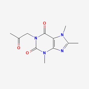 molecular formula C11H14N4O3 B14281156 3,7,8-Trimethyl-1-(2-oxopropyl)-3,7-dihydro-1H-purine-2,6-dione CAS No. 149918-22-9