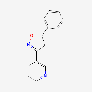 molecular formula C14H12N2O B14281202 Pyridine, 3-(4,5-dihydro-5-phenyl-3-isoxazolyl)- CAS No. 154131-65-4