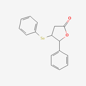 molecular formula C16H14O2Se B14281215 5-Phenyl-4-(phenylselanyl)oxolan-2-one CAS No. 154781-18-7