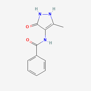 molecular formula C11H11N3O2 B14281254 N-(5-Methyl-3-oxo-2,3-dihydro-1H-pyrazol-4-yl)benzamide CAS No. 122019-46-9