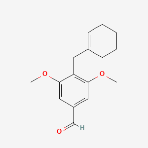 molecular formula C16H20O3 B14281283 Benzaldehyde, 4-(1-cyclohexen-1-ylmethyl)-3,5-dimethoxy- CAS No. 124609-17-2