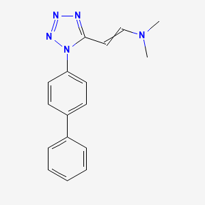 molecular formula C17H17N5 B14281301 Ethenamine, 2-(1-[1,1'-biphenyl]-4-yl-1H-tetrazol-5-yl)-N,N-dimethyl- CAS No. 125038-15-5