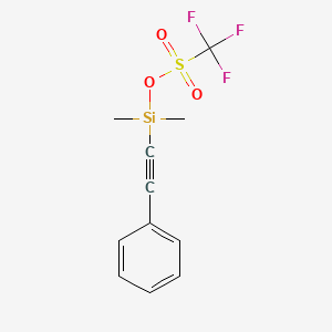 molecular formula C11H11F3O3SSi B14281321 Dimethyl(phenylethynyl)silyl trifluoromethanesulfonate CAS No. 135580-37-9