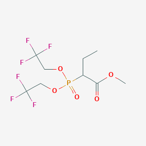 molecular formula C9H13F6O5P B14281350 Butanoic acid, 2-[bis(2,2,2-trifluoroethoxy)phosphinyl]-, methyl ester CAS No. 131927-88-3