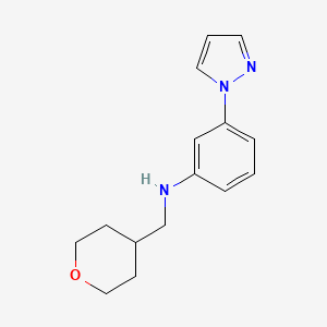 molecular formula C15H19N3O B1428140 N-(氧杂-4-基甲基)-3-(1H-吡唑-1-基)苯胺 CAS No. 1282846-64-3