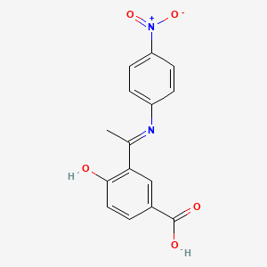 3-[1-(4-Nitroanilino)ethylidene]-4-oxocyclohexa-1,5-diene-1-carboxylic acid