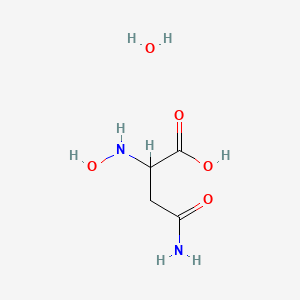 4-Amino-2-(hydroxyamino)-4-oxobutanoic acid;hydrate