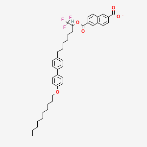 molecular formula C42H48F3O5- B14281475 6-[({8-[4'-(Decyloxy)[1,1'-biphenyl]-4-yl]-1,1,1-trifluorooctan-2-yl}oxy)carbonyl]naphthalene-2-carboxylate CAS No. 126675-87-4