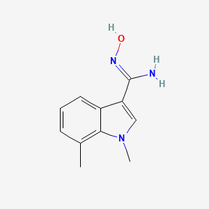 molecular formula C11H13N3O B14281534 N'-hydroxy-1,7-dimethylindole-3-carboximidamide 