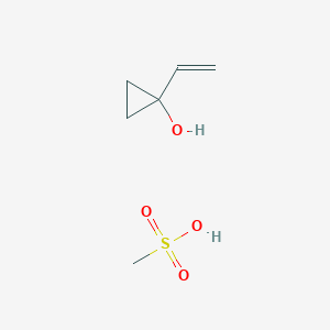 molecular formula C6H12O4S B14281566 1-Ethenylcyclopropan-1-ol;methanesulfonic acid CAS No. 136964-21-1