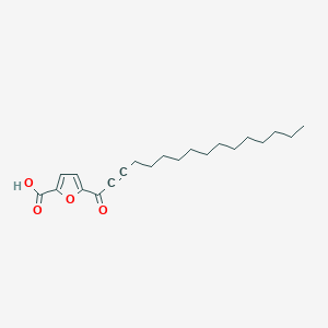 molecular formula C21H30O4 B14281604 5-(Hexadec-2-ynoyl)furan-2-carboxylic acid CAS No. 136689-74-2