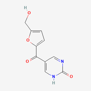 molecular formula C10H8N2O4 B14281674 5-[5-(Hydroxymethyl)furan-2-carbonyl]pyrimidin-2(1H)-one CAS No. 138327-81-8