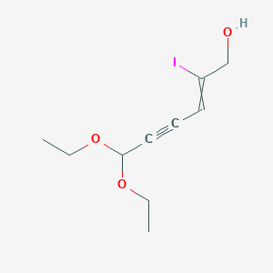 molecular formula C10H15IO3 B14281754 6,6-Diethoxy-2-iodohex-2-en-4-yn-1-ol CAS No. 134832-35-2