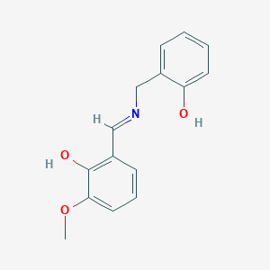 molecular formula C15H15NO3 B14281776 Phenol, 2-[[[(2-hydroxyphenyl)methyl]imino]methyl]-6-methoxy- CAS No. 138329-27-8