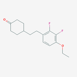 molecular formula C16H20F2O2 B14281798 4-[2-(4-Ethoxy-2,3-difluorophenyl)ethyl]cyclohexan-1-one CAS No. 126163-34-6