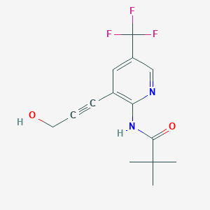molecular formula C14H15F3N2O2 B1428186 N-(3-(3-羟基丙-1-炔-1-基)-5-(三氟甲基)吡啶-2-基)新戊酰胺 CAS No. 1346447-01-5
