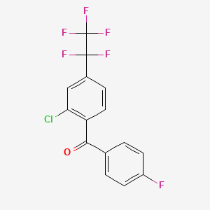 molecular formula C15H7ClF6O B14281915 [2-Chloro-4-(pentafluoroethyl)phenyl](4-fluorophenyl)methanone CAS No. 138597-07-6