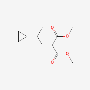 molecular formula C11H16O4 B14281920 Dimethyl (2-cyclopropylidenepropyl)propanedioate CAS No. 136964-26-6