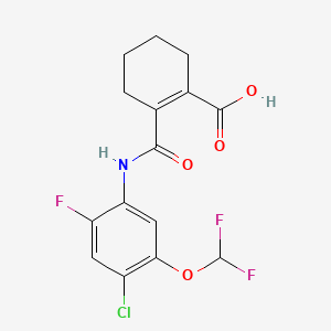 1-Cyclohexene-1-carboxylic acid, 2-(((4-chloro-5-(difluoromethoxy)-2-fluorophenyl)amino)carbonyl)