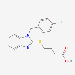 4-({1-[(4-Chlorophenyl)methyl]-1H-benzimidazol-2-yl}sulfanyl)butanoic acid