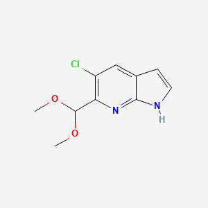 molecular formula C10H11ClN2O2 B1428201 5-氯-6-(二甲氧甲基)-1H-吡咯并[2,3-b]吡啶 CAS No. 1305324-72-4