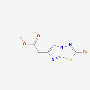B1428205 (2-Bromo-Imidazo[2,1-B][1,3,4]Thiadiazol-6-Yl)-Acetic Acid Ethyl Ester CAS No. 1251008-63-5