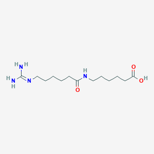 molecular formula C13H26N4O3 B142821 6-[6-(Diaminomethylideneamino)hexanoylamino]hexanoic acid CAS No. 145328-93-4