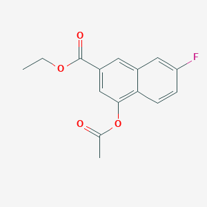 2-Naphthalenecarboxylic acid, 4-(acetyloxy)-7-fluoro-, ethyl ester